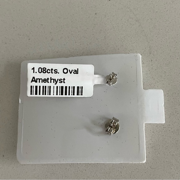 Sterling Silver 925 Cabachon Amethyst Earrings - Picture 8 of 8